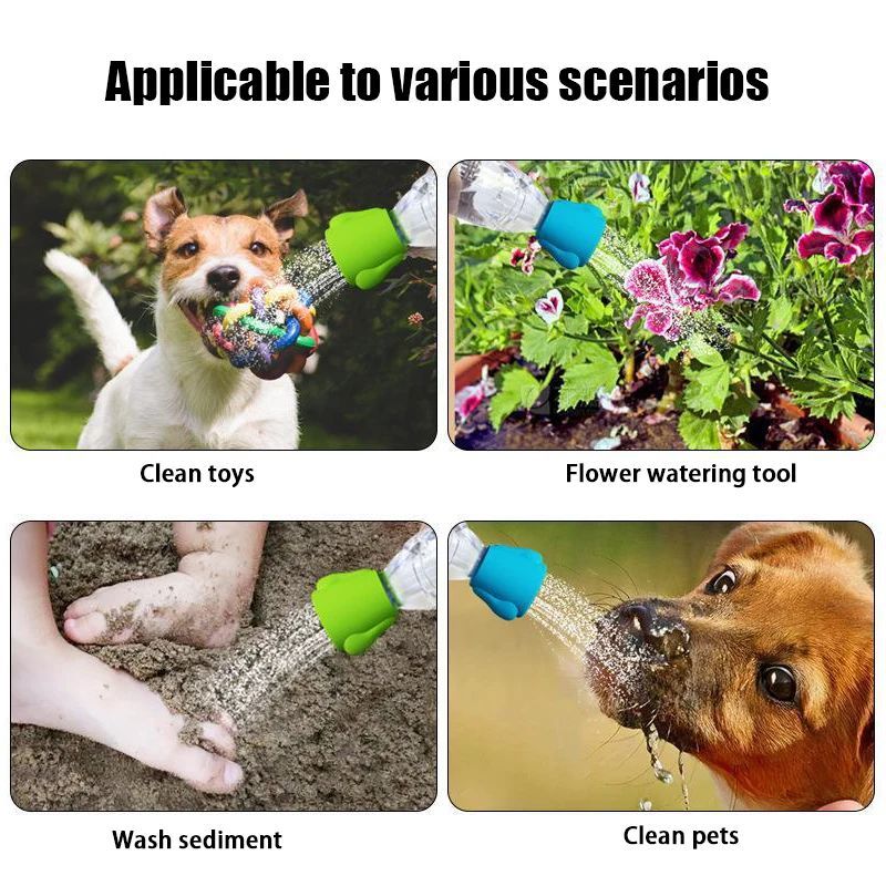 Silicone Pet Bath Sprayer Nozzle for Water Bottles Cats and Dogs