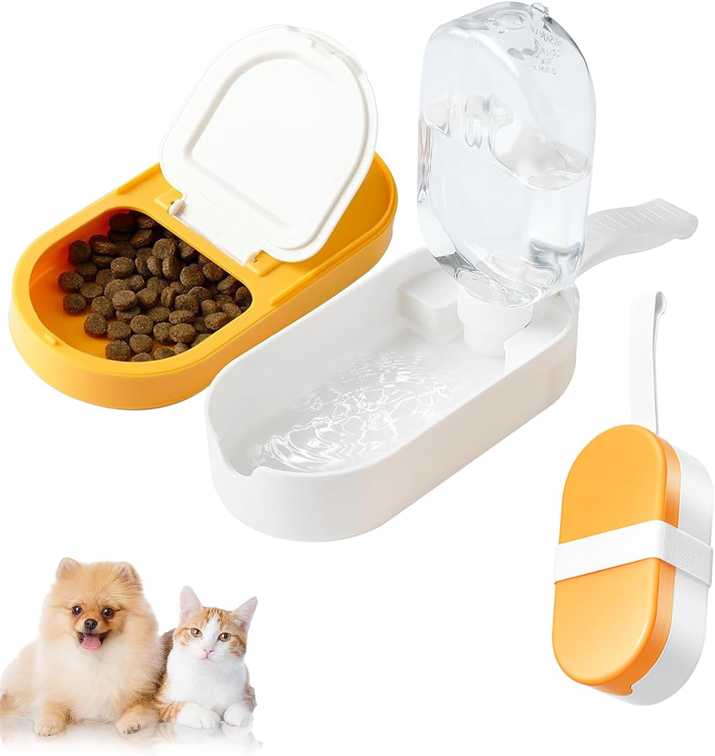 2-in-1 Portable Dog Water Bottle and Food Container for Travel