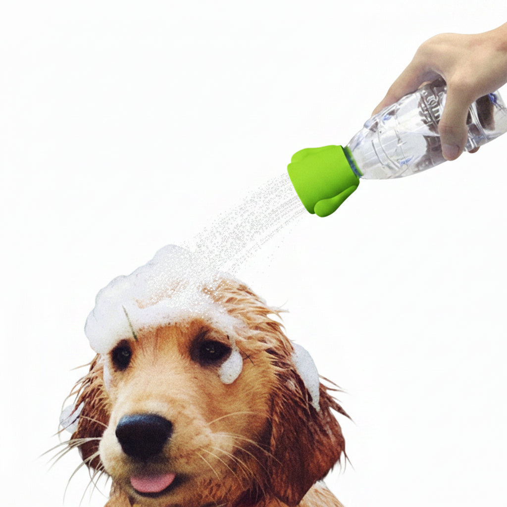 Silicone Pet Bath Sprayer Nozzle for Water Bottles Cats and Dogs
