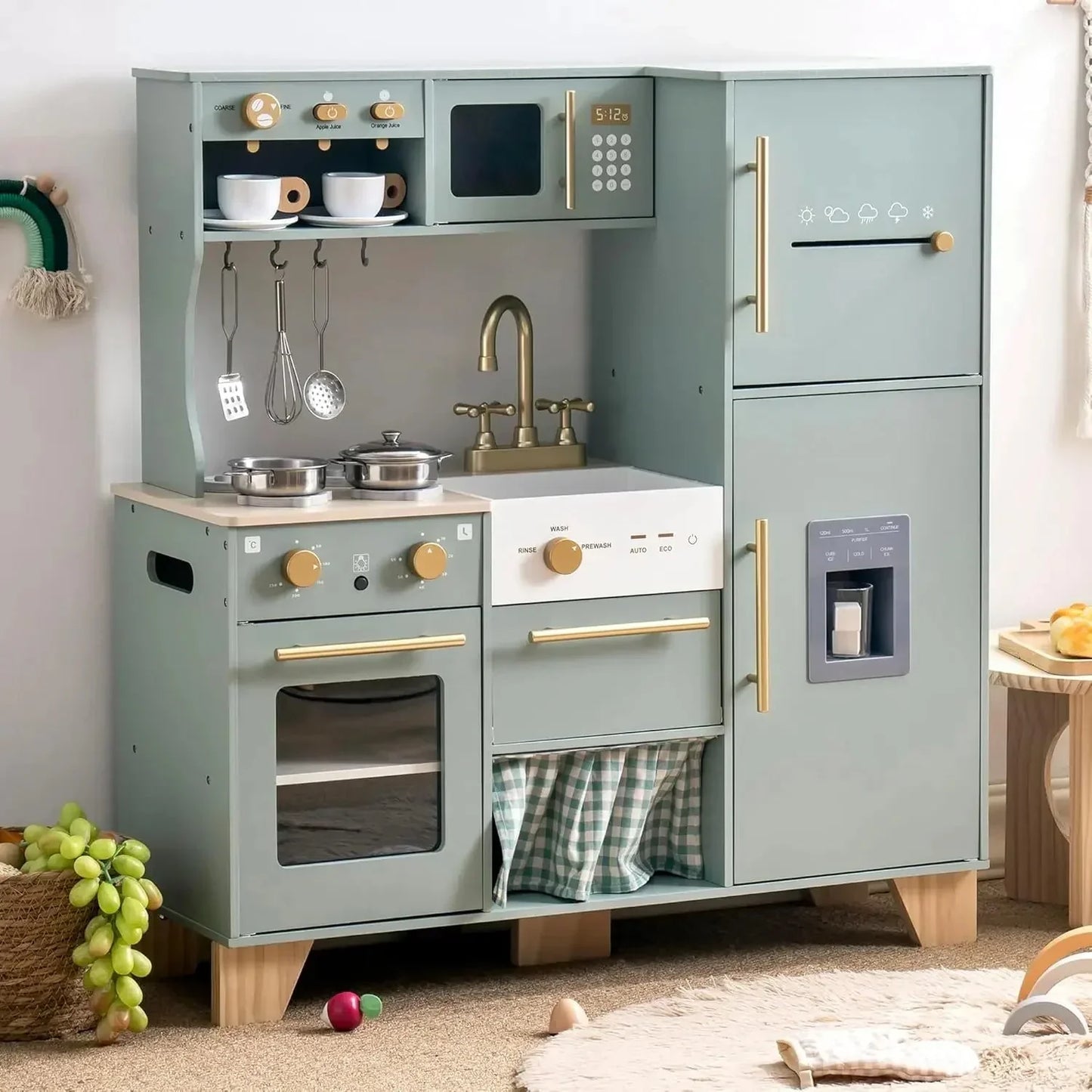 Tiny Chef XL - Wooden Play Kitchen Green