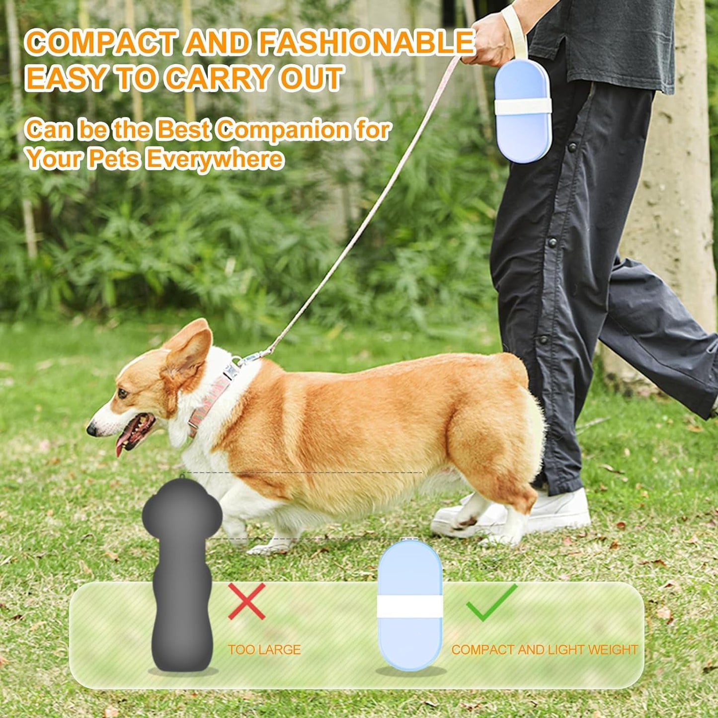 2-in-1 Portable Dog Water Bottle and Food Container for Travel